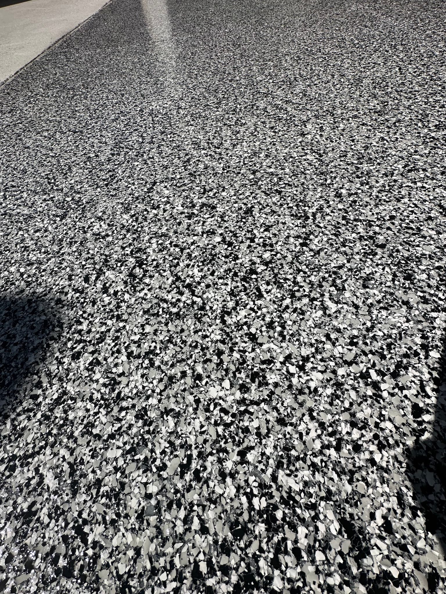 Close-up of grey flake floor texture